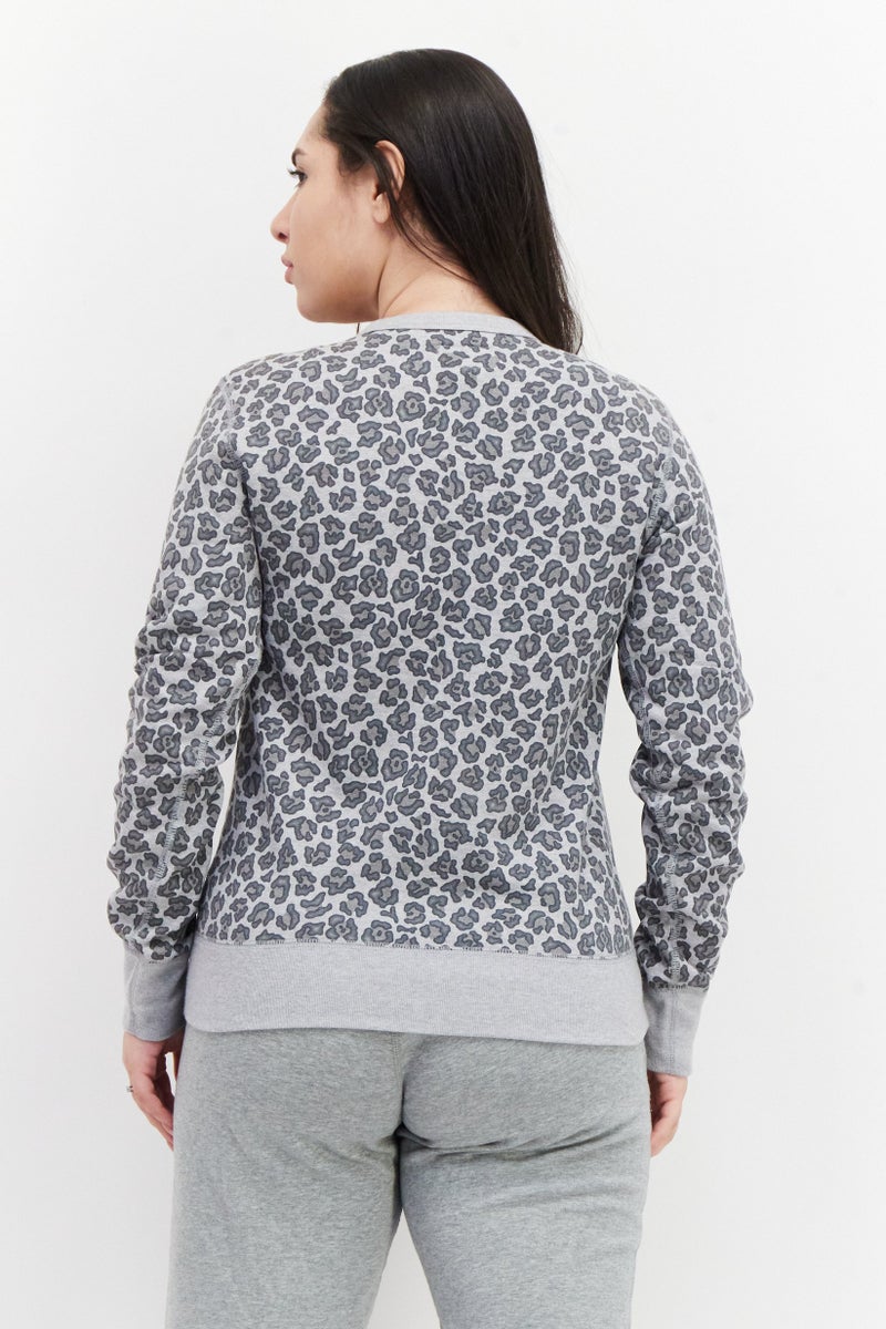 CONVERSE Women Sportswear Fit Outdoor Sweatshirt, Grey - Image 3