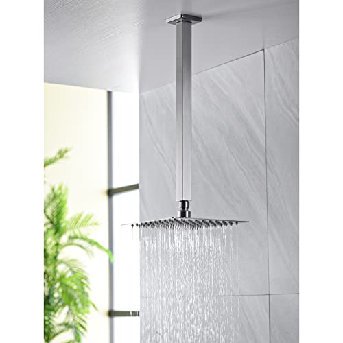 Anpean 16 Inch Square Ceiling Mounted Shower Arm and Flange for Rain Shower Head, Brushed Nickel - Image 3