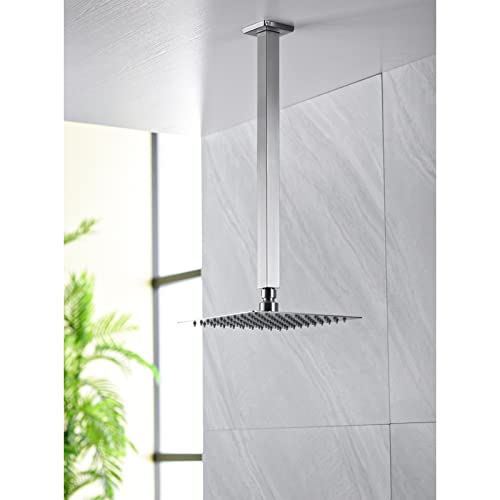 Anpean 16 Inch Square Ceiling Mounted Shower Arm and Flange for Rain Shower Head, Brushed Nickel - Image 2