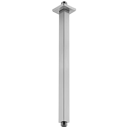 Anpean 16 Inch Square Ceiling Mounted Shower Arm and Flange for Rain Shower Head, Brushed Nickel - Image 1