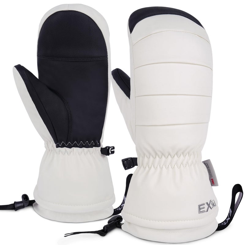 EXski Ski Mittens for Women, Waterproof Snow Ski Gloves for Snowboard, Winter Warm Mitts with Touchscreen - Image 1