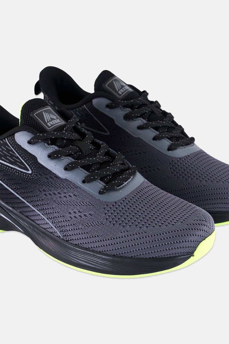 RBX Men Brand Logo Lace Up Running Shoes, Dark Grey  - Image 3