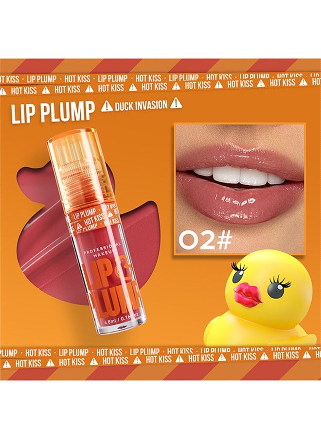 ColorshowDesign Lip plump -Fat Perks Plump Lips Oil, Hydrating Tinted Lips Oil Gloss, Smooth Glossy Finish Lips Glow Oil, Moisturizing And Nourishing Shiny And Vegan Big Brush Head Lips Oil, Non-Sticky Formula#02  - Image 2