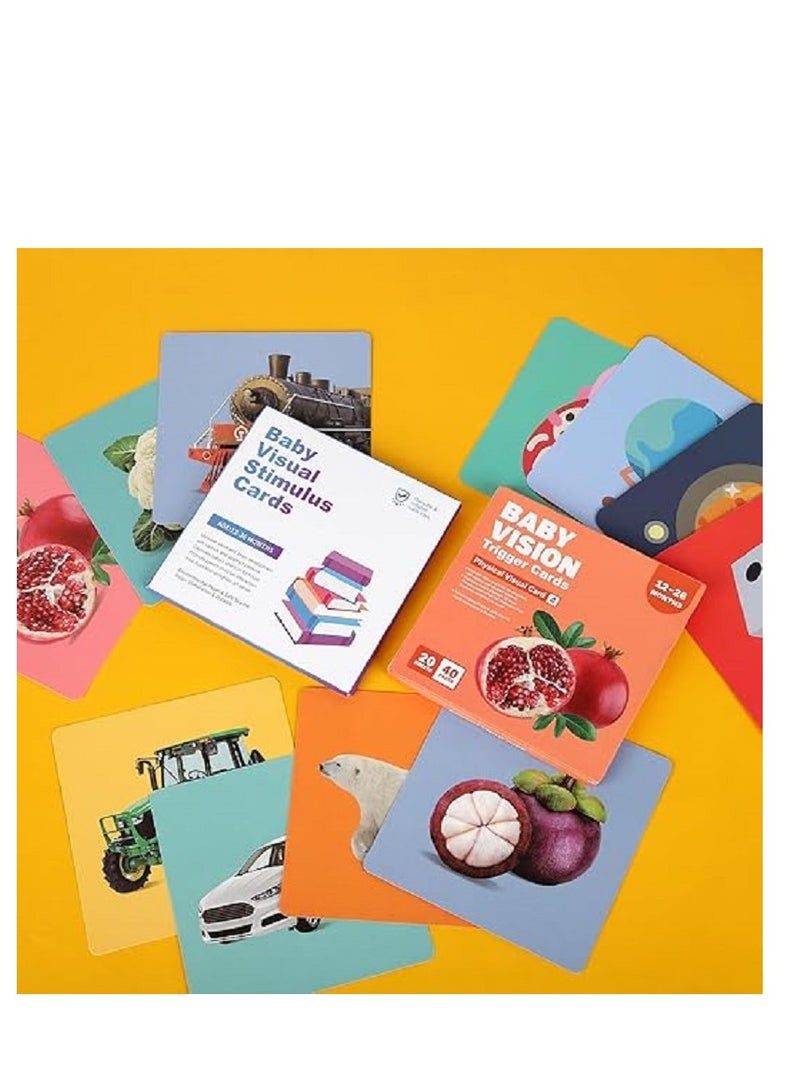 Educational Sensory Flash Cards for Newborns - 36 High Contrast Black and White Cards - Develops Visual and Cognitive Perception for Babies 0-36 Months - Image 2