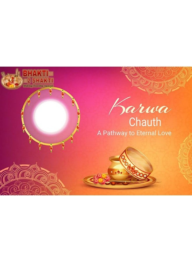 BHAKTI 2 SHAKTI MAKING WORSHIP SPECIAL BHAKTI 2 SHAKTI MAKING WORSHIP SPECIAL-Handmade Designer Karwa With Diya Ghee Batti Photo Chalni/Channi Aasan|Attractive Karva Kalash|Karwa Chauth|Mitti Ka Karwa|Karwachoth Set  - Image 3