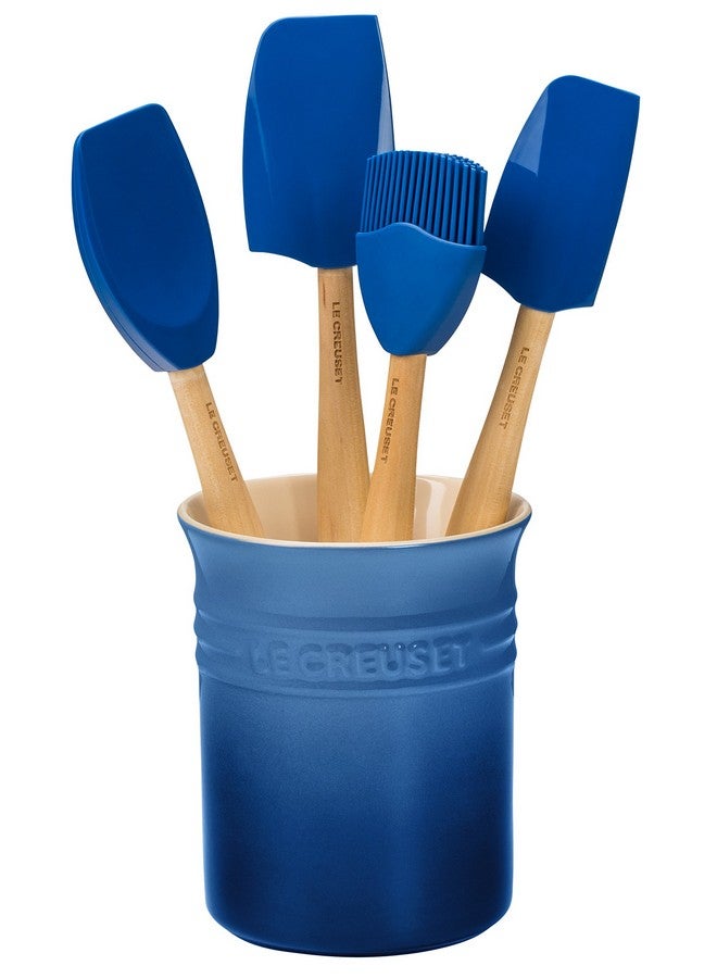 Le Creuset Le Creuset Silicone Craft Series Utensil Set with Stoneware Crock, 5 pc., Marseille  - Image 1