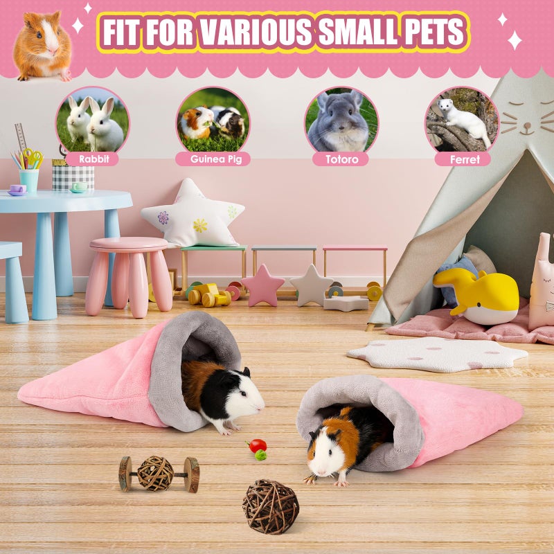 ONEJU Guinea Pig Sleeping Bag, Adjustable Entrance for Keep Opening, Snuggle Bag and Playtime Sack for Guinea Pig, Rabbits and Other Small Pets, Pink - Image 4