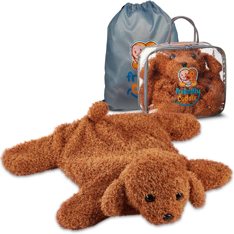 FRIENDLY CUDDLE Weighted Lap Blanket for Kids  Adults  Toby Weighted Blanket  ASD Sensory Processing Weighted Stuffed Animals Dog Toy  Microwavable Weighted Lap Pad for Kids 5 Lbs