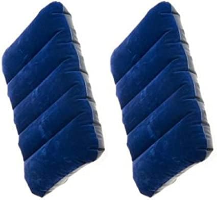 Pavan Ecommerce Velvet Air Pillow Cushion Sleeping Bag Backpacking Pillow Soft Comfortable Air Inflatable Travel Pillow Tourist Pillow Blue Pack of 4 Air Pillow 4  - Image 1