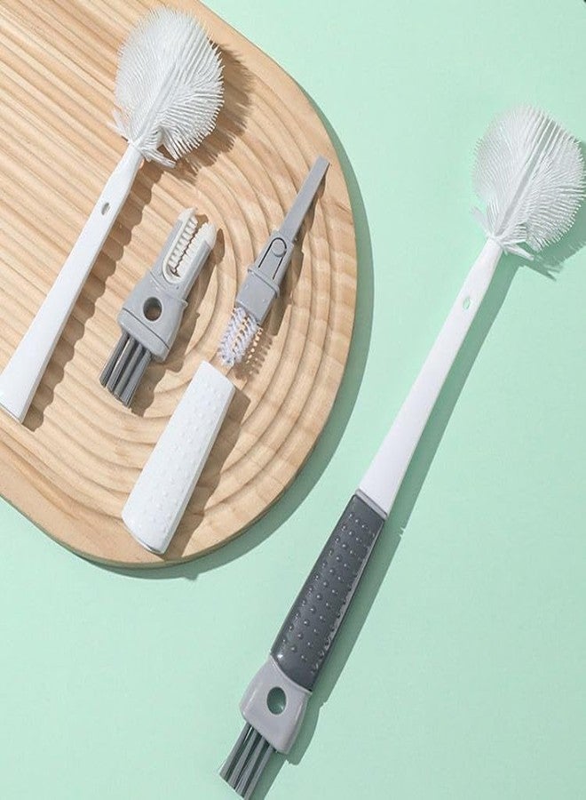 5 in 1 Silicone Bottle Cleaning Brush | Baby Bottle, Cup & Kettle Cleaner | Long Handle, Scratch-Free, Easy to Clean, Multifunction Kitchen Tool - Image 1