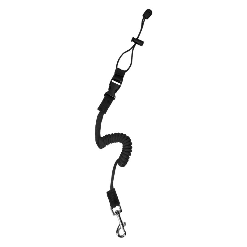 Paddle Leash: Black High Elastic TPU Strap With Nylon Sleeve - Metal Spring Hook Easy Attachment Plastic Quick Release Buckle For Kayaking Paddleboarding Water Sports Outdoor Activities - Image 2