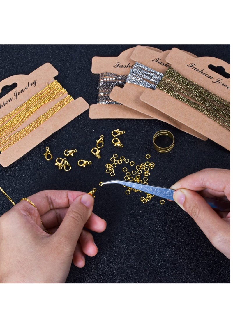 Zikra DIY Necklace Chains - 12m Jewelry Making Chains with 120 Open Jump Rings & 40 Lobster Clasps, 1.5mm Iron Twisted Cable Chain in 4 Colors for Crafting and Jewelry Design. - Image 3