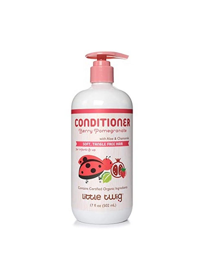 Little Twig Detangling Conditioner Natural Conditioner With Plant Derived Formula Hair Conditioner With Essential Oils And Extracts Suitable For Whole Family Berry Pomegranate 17 Fl Oz.  - Image 1