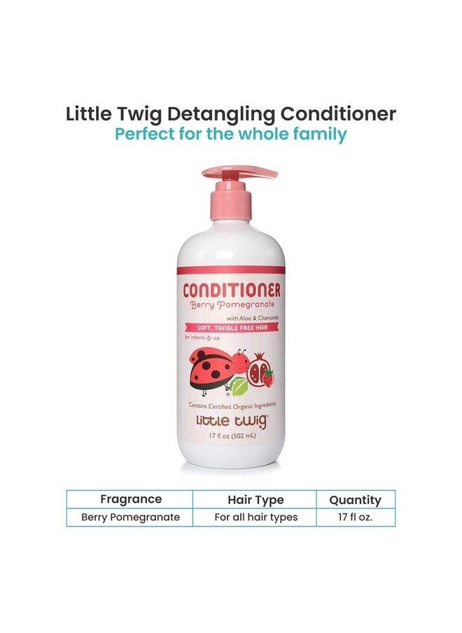 Little Twig Detangling Conditioner Natural Conditioner With Plant Derived Formula Hair Conditioner With Essential Oils And Extracts Suitable For Whole Family Berry Pomegranate 17 Fl Oz.  - Image 3