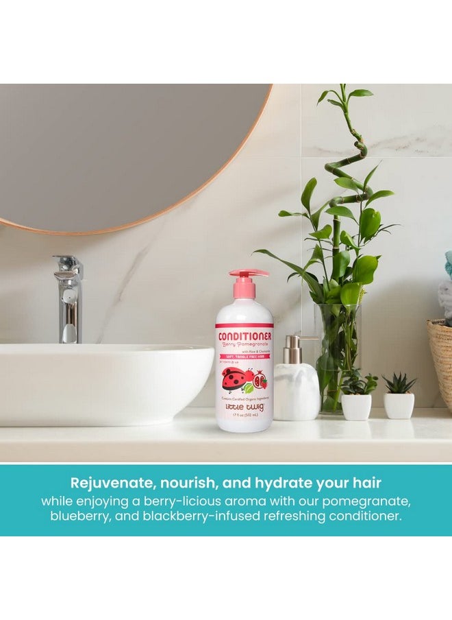 Little Twig Detangling Conditioner Natural Conditioner With Plant Derived Formula Hair Conditioner With Essential Oils And Extracts Suitable For Whole Family Berry Pomegranate 17 Fl Oz.  - Image 5