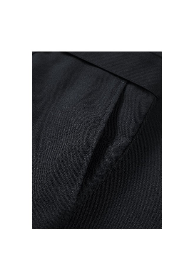 Waxbird Men's Autumn Straight-leg Casual High-end Wool Blend Fashion Belted Trousers Men's Casual Pants - Image 5