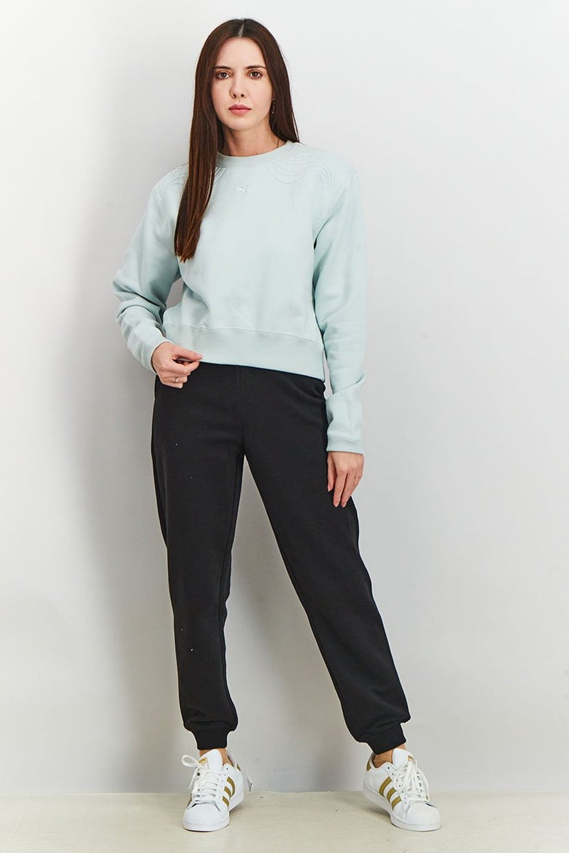 PUMA Women Sportswear Fit Long Sleeve Tiger Boxy Sweatshirt, Light Green - Image 3