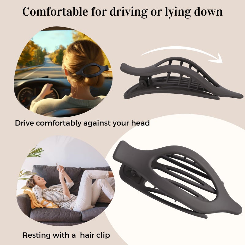 CENTSTAR 8 Pack French Flat Hair Clips for Womenâ€“ Large Matte No-Slip Claw Barrettes in Black, Beige, Light Brown & Dark Brown,Strong Hold for Thick & Thin Hair - Image 4