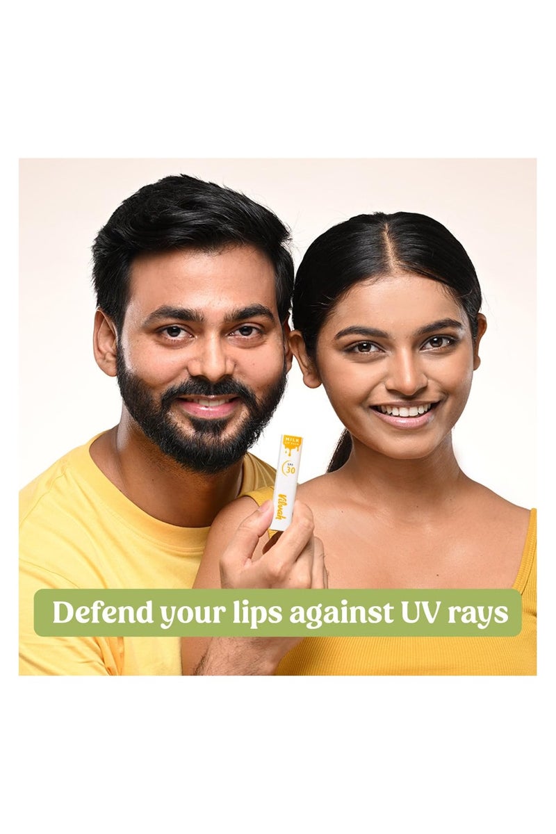 فيلاه ستور مرطب الشفاه الحليبي SPF30 يعالج التصبغ والأضرار الناجمة عن أشعة الشمس وحماية من الأشعة فوق البنفسجية فئة A وB لكل من الرجال والنساء ومناسب لجميع أنواع البشرة. - Image 2