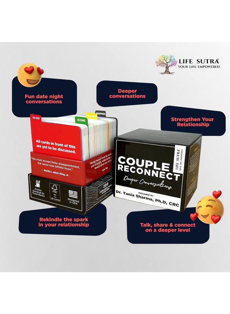 Life لعبة إعادة الاتصال للأزواج - لعبة للأزواج المتزوجين - 200 بطاقة محادثة للأزواج - تحدث بلغة حبك - لعبة بطاقات للأزواج مصممة بواسطة طبيب نفسي أمريكي - لعبة حفلات - Image 5