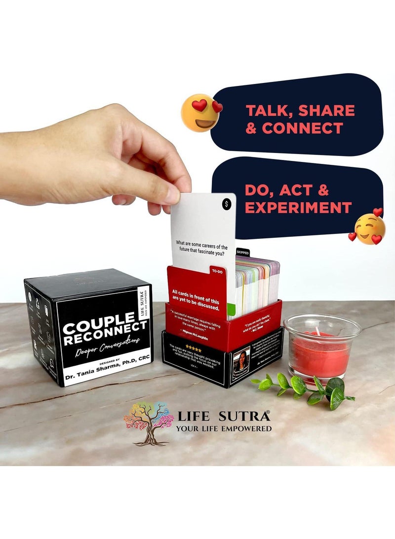 Life لعبة إعادة الاتصال للأزواج - لعبة للأزواج المتزوجين - 200 بطاقة محادثة للأزواج - تحدث بلغة حبك - لعبة بطاقات للأزواج مصممة بواسطة طبيب نفسي أمريكي - لعبة حفلات - Image 3