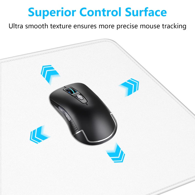 Dapesuom Large Gaming Mouse Pad, Extended Mouse Mat with Stitched Edges, Full Size Keyboard Pad with Non-Slip Base, Big XXL Computer Desk Mats for Gamer, Laptop, Office, 31.5 x 15.7in, Ivory White - Image 3
