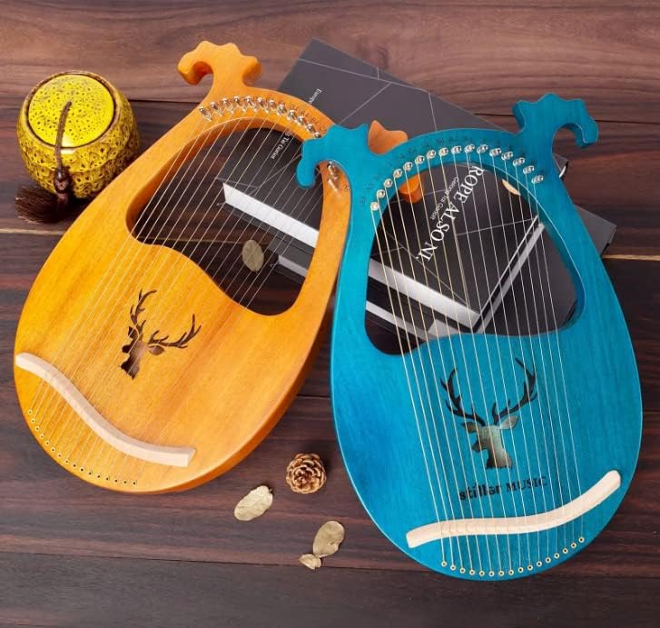 INKNOTE Lyre Harp A Sets of 16 Replacement Metal Strings with 50 Pcs Gold Brass Hollow Rivets - Image 2