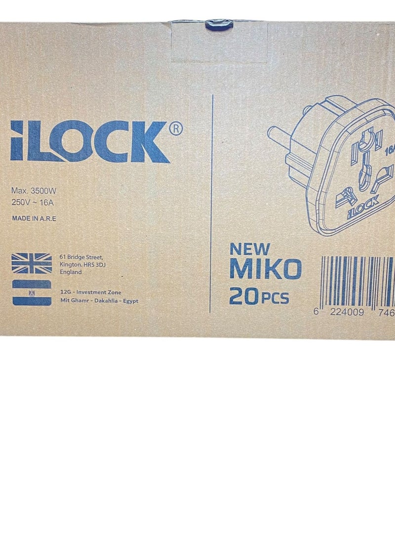 iLOCK - 20pcs 16A Triple Switching Plugs iLock - Image 1