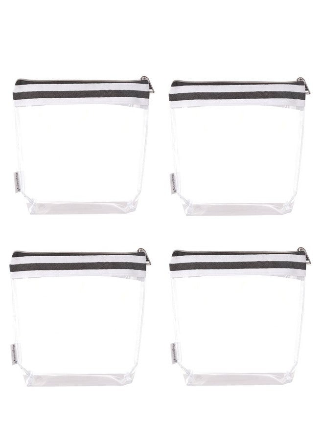 Augbunny Multi-purpose Waterproof Clear Vinyl Zippered Toiletry Cosmetics Makeup Pouch With French Tape 4-pack - Image 2