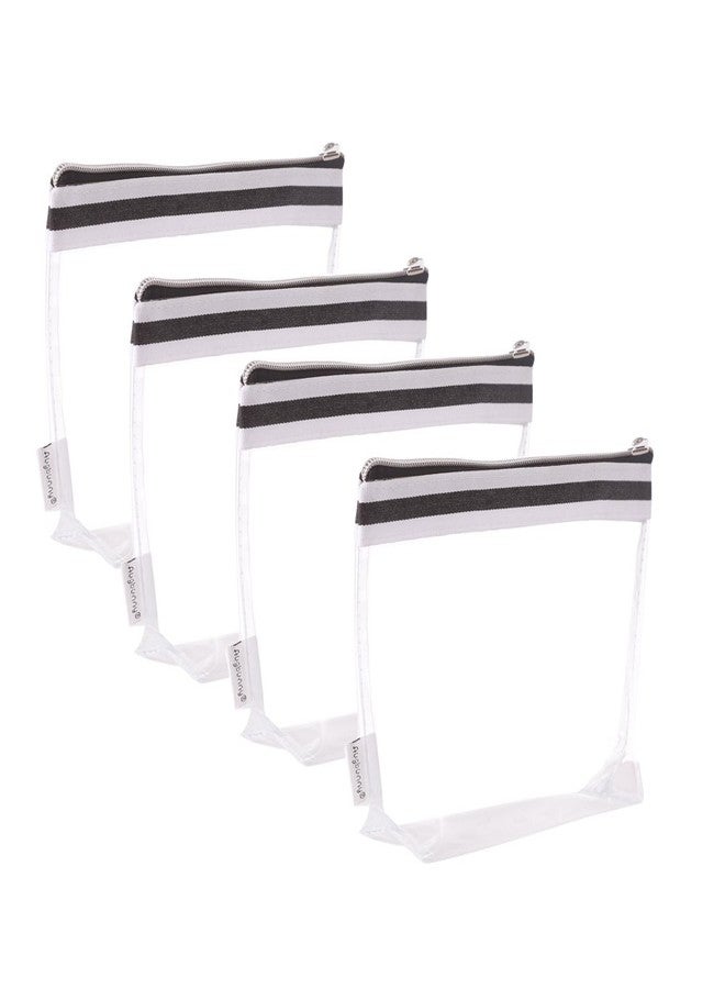 Augbunny Multi-purpose Waterproof Clear Vinyl Zippered Toiletry Cosmetics Makeup Pouch With French Tape 4-pack - Image 1