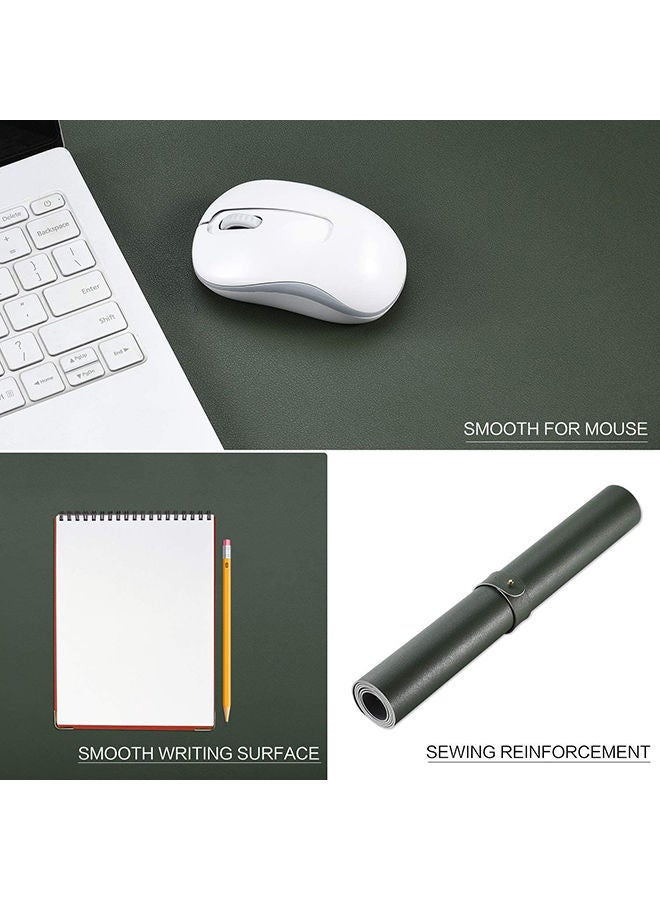 NIBEMINENT Multifunction Anti-Slip Desk Mouse Pad 80x40cm Green/Silver - Image 4