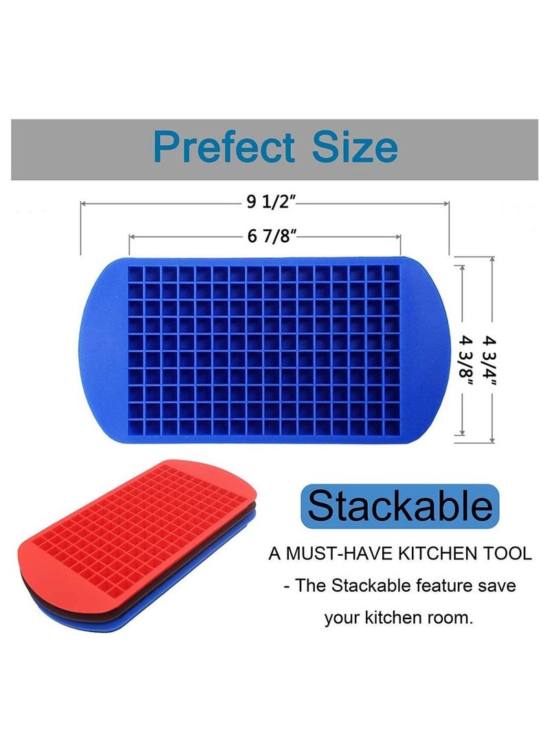 Cool Baby - COOLBABY Mini Ice Cube Trays 3 Pack, 160 Crushed Ice Cube Molds Easy Release Small Ice Cub - Image 1