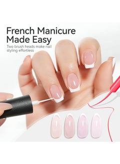 gelike ec Sheer Nude Gel Polish Set Jelly Light Pink Gel Nail Polish With Gel Liner Neutral Color Jelly Nail Polish Soak Off Uv Gel Nails For Nail Art French Manicure At Home 7Ml 6Pcs  - Image 2