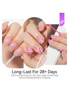 gelike ec Sheer Nude Gel Polish Set Jelly Light Pink Gel Nail Polish With Gel Liner Neutral Color Jelly Nail Polish Soak Off Uv Gel Nails For Nail Art French Manicure At Home 7Ml 6Pcs  - Image 5