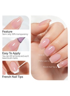 gelike ec Sheer Nude Gel Polish Set Jelly Light Pink Gel Nail Polish With Gel Liner Neutral Color Jelly Nail Polish Soak Off Uv Gel Nails For Nail Art French Manicure At Home 7Ml 6Pcs  - Image 4