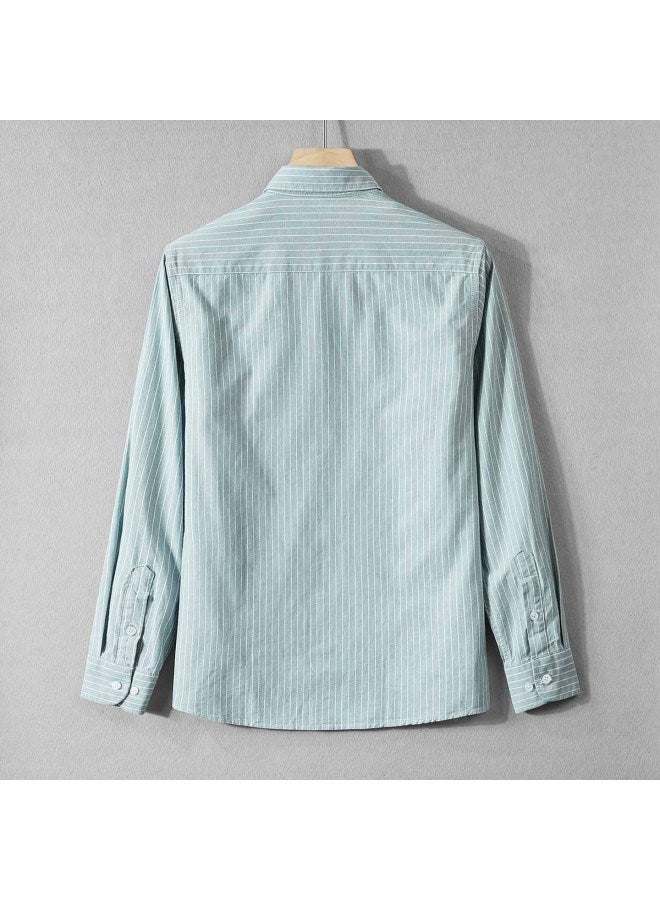 Fomoce comfortable & Breathable Men's Long Sleeve Shirt - Casual Button-up Top For Spring/autumn Wear - Image 4