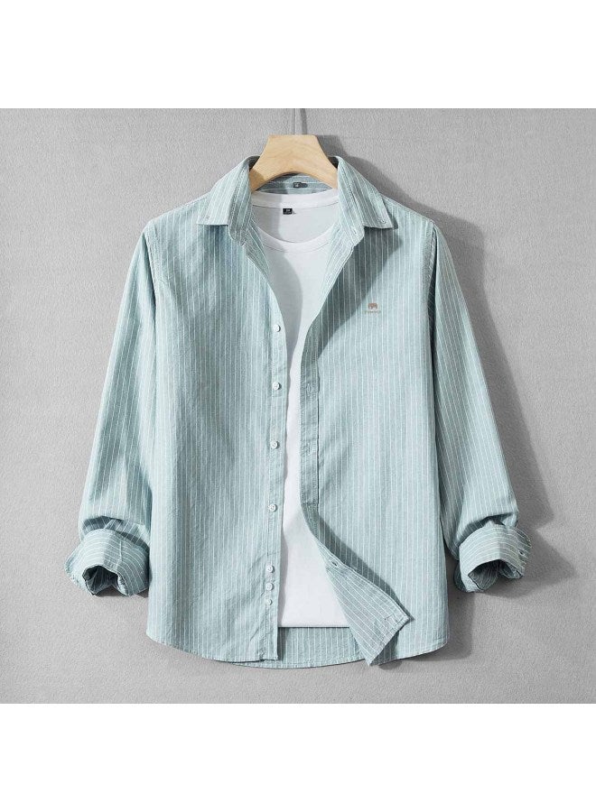 Fomoce comfortable & Breathable Men's Long Sleeve Shirt - Casual Button-up Top For Spring/autumn Wear - Image 3