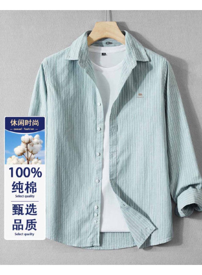 Fomoce comfortable & Breathable Men's Long Sleeve Shirt - Casual Button-up Top For Spring/autumn Wear - Image 1