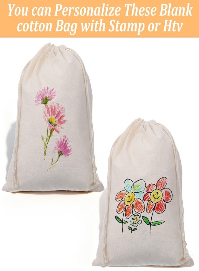 AojSup 30 Pcs Cotton Drawstring Bags, Natural Cotton Muslin Bags with Drawstring Closure - Reusable White Breathable Fabric Pouches for Gift Packaging, Wedding Favors & Storage (8 x 10 inch) - Image 4