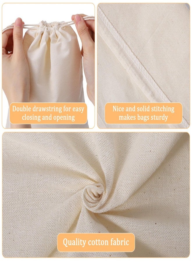 AojSup 30 Pcs Cotton Drawstring Bags, Natural Cotton Muslin Bags with Drawstring Closure - Reusable White Breathable Fabric Pouches for Gift Packaging, Wedding Favors & Storage (8 x 10 inch) - Image 3
