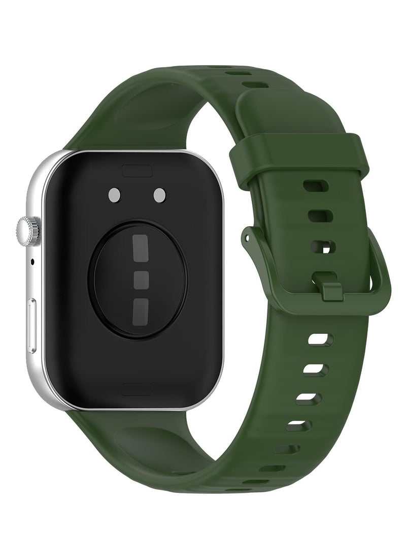 Generic Strap Compatible with Huawei Watch Fit 3 Strap for Women Men Adjustable Replacement Wristband Silicone Sport Watch Band for Huawei Watch Fit 3 (Army Green)  - Image 2