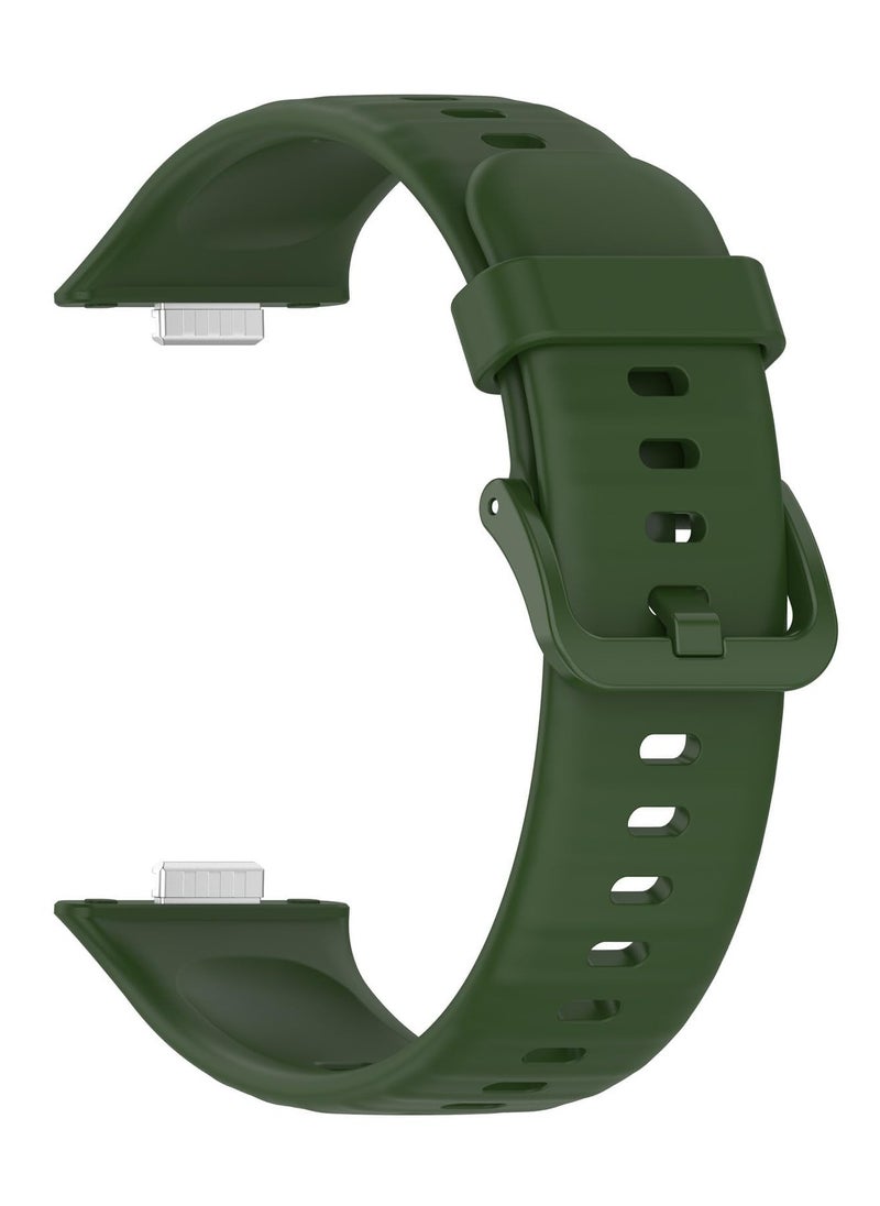 Generic Strap Compatible with Huawei Watch Fit 3 Strap for Women Men Adjustable Replacement Wristband Silicone Sport Watch Band for Huawei Watch Fit 3 (Army Green)  - Image 3