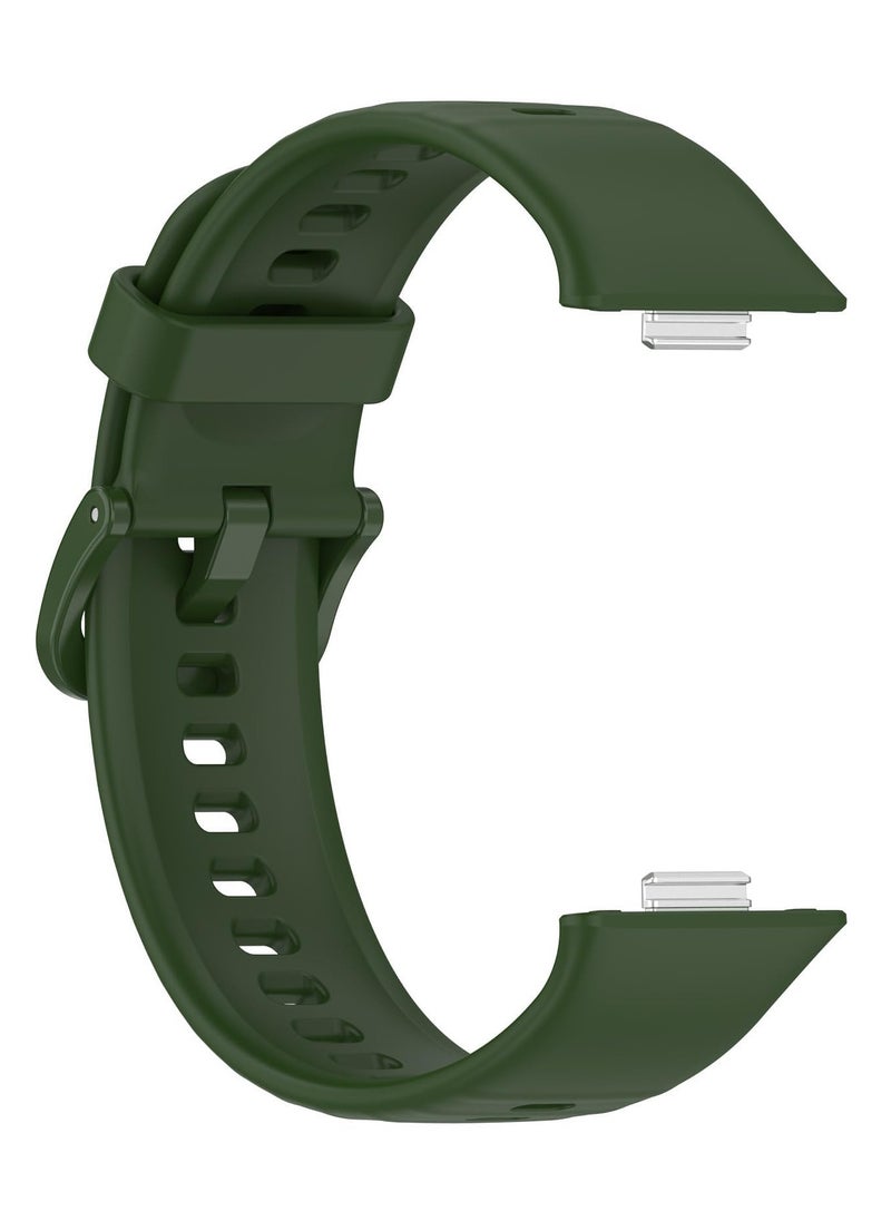 Generic Strap Compatible with Huawei Watch Fit 3 Strap for Women Men Adjustable Replacement Wristband Silicone Sport Watch Band for Huawei Watch Fit 3 (Army Green)  - Image 4