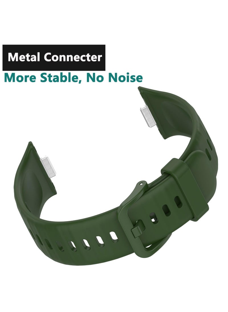 Generic Strap Compatible with Huawei Watch Fit 3 Strap for Women Men Adjustable Replacement Wristband Silicone Sport Watch Band for Huawei Watch Fit 3 (Army Green)  - Image 5