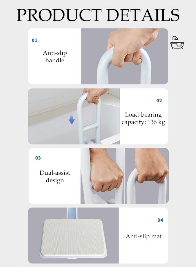 DUNISO Bath Grab Rails，Anti Slip Shower Armrest，Anti Fall Toilet Armrest，Detachable, Strong Load Bearing Capacity，Suitable For The Elderly, Children, Pregnant Women  - Image 3