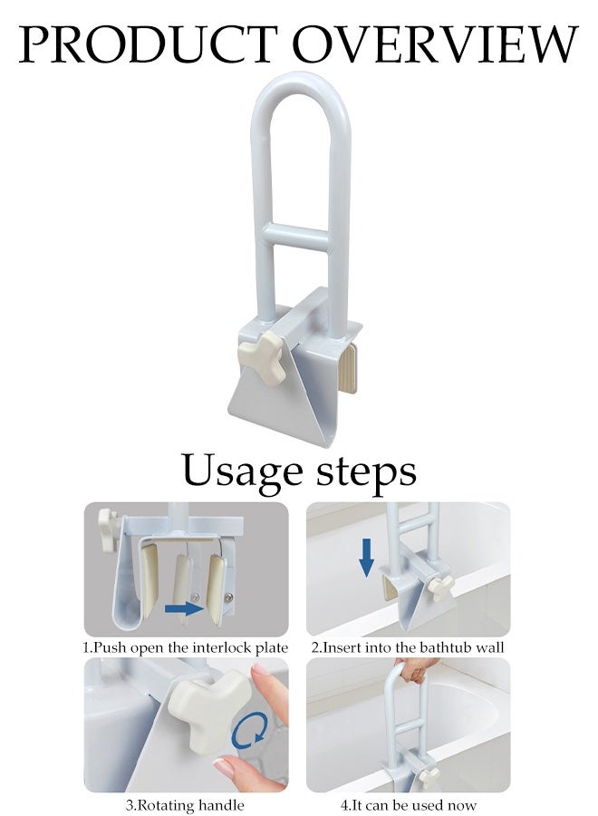 DUNISO Bath Grab Rails，Anti Slip Shower Armrest，Anti Fall Toilet Armrest，Detachable, Strong Load Bearing Capacity，Suitable For The Elderly, Children, Pregnant Women  - Image 4