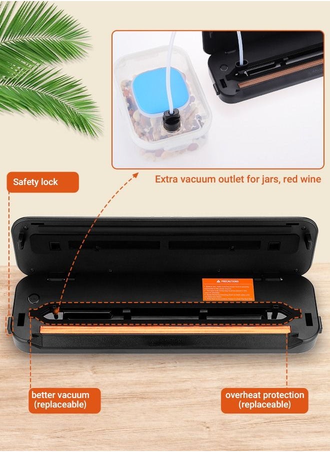INKBIRD - INKBIRD Vacuum Sealer Machine with New PULSE Function Automatic Sealing for Food Preservation Dry & Moist Sealing Modes Built-in Cutter Starter Kit Stainless Steel Panel Compact Design - Image 1