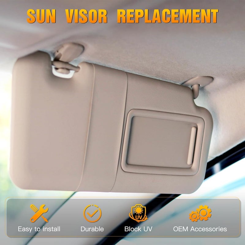 ASAPE Left Driver Side Sun Visor for Toyota Camry 2006-2011 - Image 2
