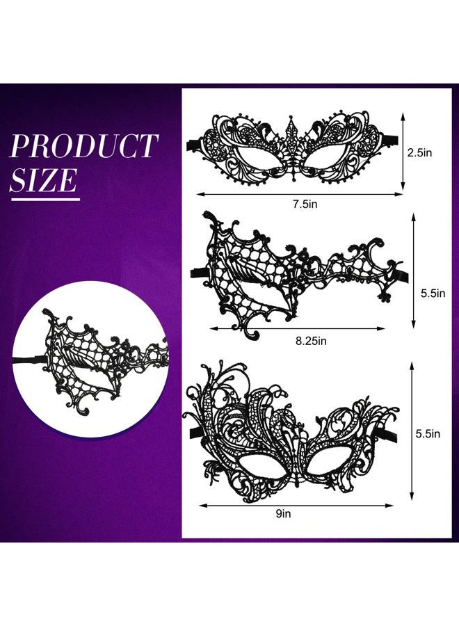 Cindeer 6 Pcs Masquerade Mask for Women Venetian Lace Eye Mask for Prom Ball Carnival Mardi Gras Masquerade Party, Multicolor, One size - Image 2