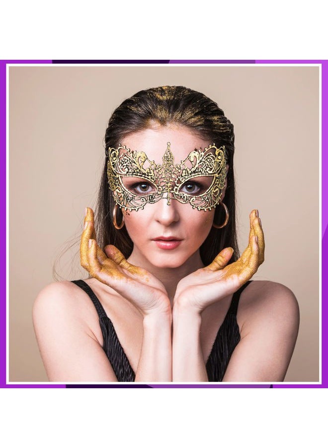 Cindeer 6 Pcs Masquerade Mask for Women Venetian Lace Eye Mask for Prom Ball Carnival Mardi Gras Masquerade Party, Multicolor, One size - Image 3